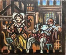 Vintage Mid Century 1950s Frederick Childs Post-Impressionist Oil Painting 20X24