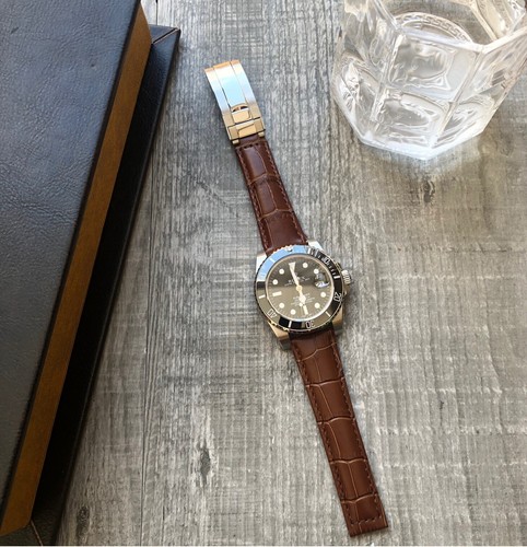 Pelle Marrone Orologio Cinturino 20mm Per Rolex Daytona Submariner Gmt  Datejust | eBay