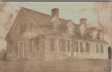 Postcard RPPC Stone House Dual Chimneys Dormers Undivided Back