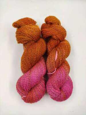 handgefärbte Diamond Sockenwolle 100 g - PINK ORANGE  687