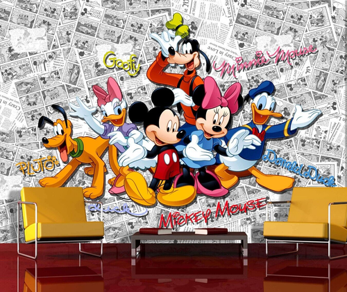 Disney photo wallpaper Comics Mickey Mouse kids bedroom wall mural 141x100 inch