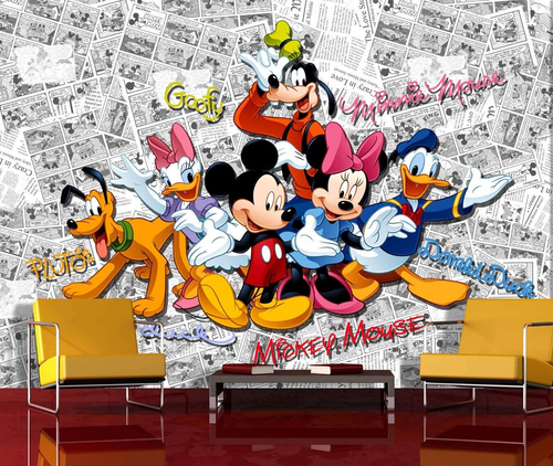 Enfants Pièce Papier Peint Photo Mural 141x100 inch Bd Mickey Mouse Disney - Photo 1 sur 4