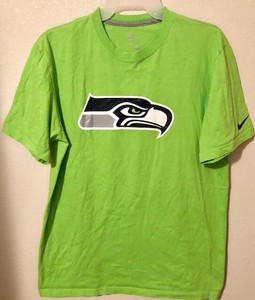 Seattle Seahawks T-Shirt Lime Green w/Logo Nike NFL Team Apparel Men's L | eBay