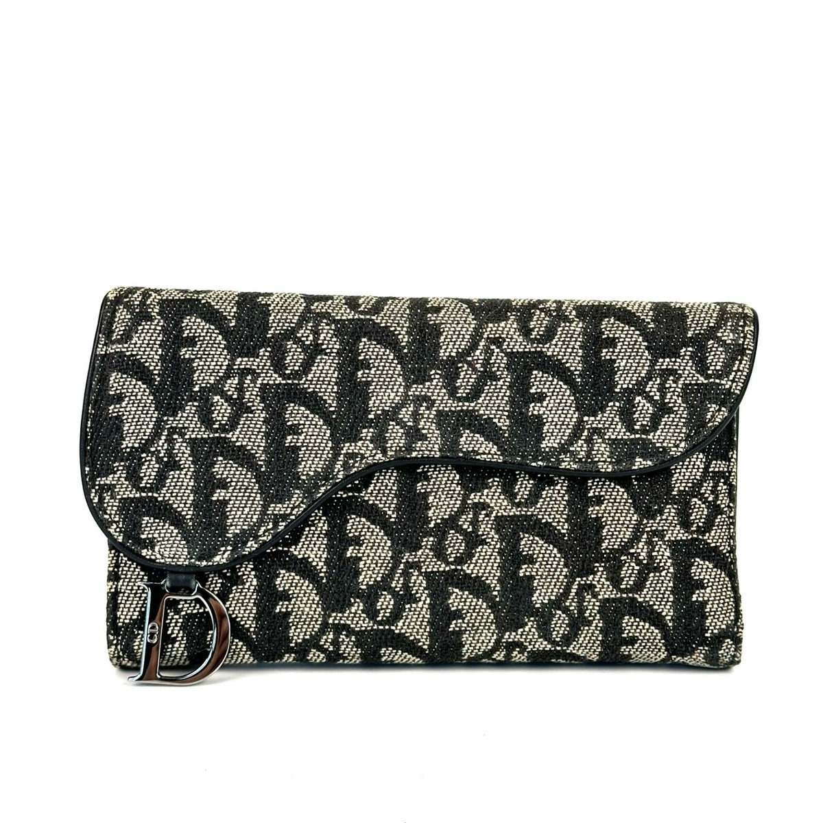 Christian Dior Trotter Saddle Trifold Wallet Canvas | eBay