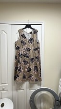 Lane Bryant Tan, Black And Pink Floral Dress Size 22