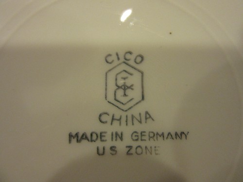1940’s Cico China Hand Painted & Numbered Plate Lattice Edged Germany US Zone - Picture 5 of 8
