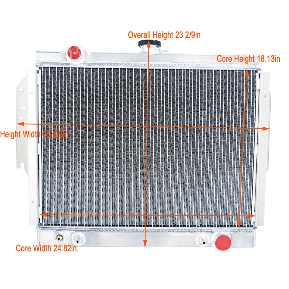 for 79-93 Dodge D/W 100 150 200 250 350 Ramcharger V8 3 Row Aluminum Radiator - Imagem 4 de 4