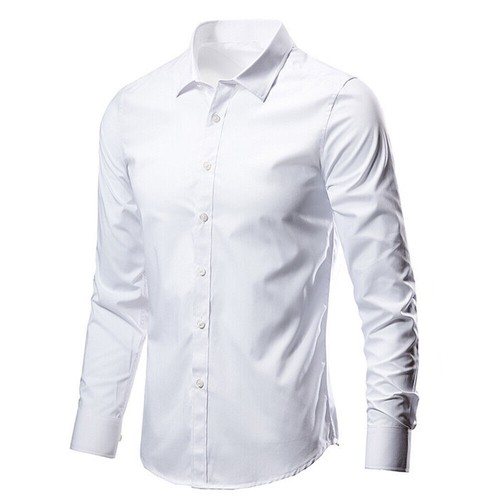 Men Wrinkle-free Formal Long Sleeve Shirts Business Office Dress Shirt Button Up - Picture 5 of 18
