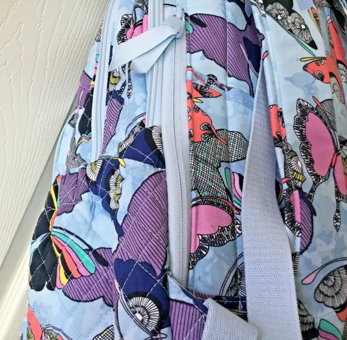 NWT Bradley Butterfly By Campus Backpack w Trolley Sleeve Blue Pink