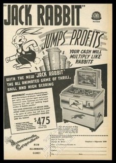 1946 Amusematic Jack Rabbit coin-op arcade game machine photo vintage print ad