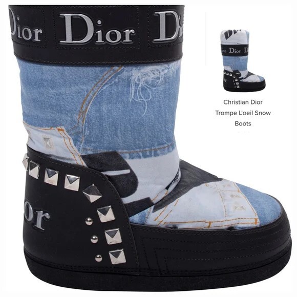 DIOR - Trompe L'oeil Snow Boots Size 35-37 | eBay