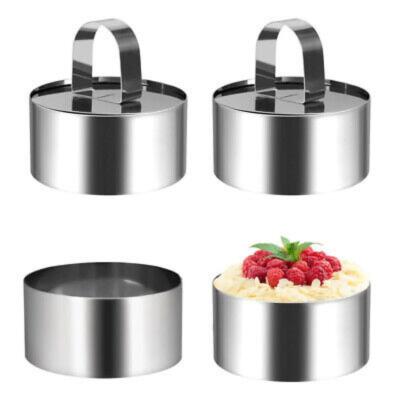 4X Round Cake Ring Molds, Stainless Steel 4 inch Food Rings Dessert Mousse Molds