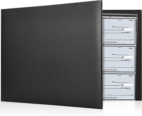 7 Ring Check Binder, 3-On-A-Page Business Checkbook Holder, 500 Checks Capacity, - Picture 7 of 12