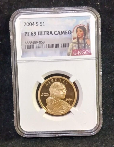 2004 (S) NGC PF 69 Ultra Cameo Sacagawea $1 Coin