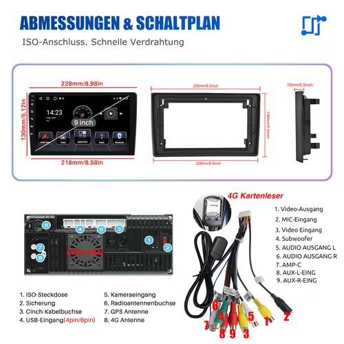 Für Audi Radio A4 8E 8H B6 B7 2000-2008 Android13 Autoradio GPS Navi 6+128G +KAM - Bild 15 von 18