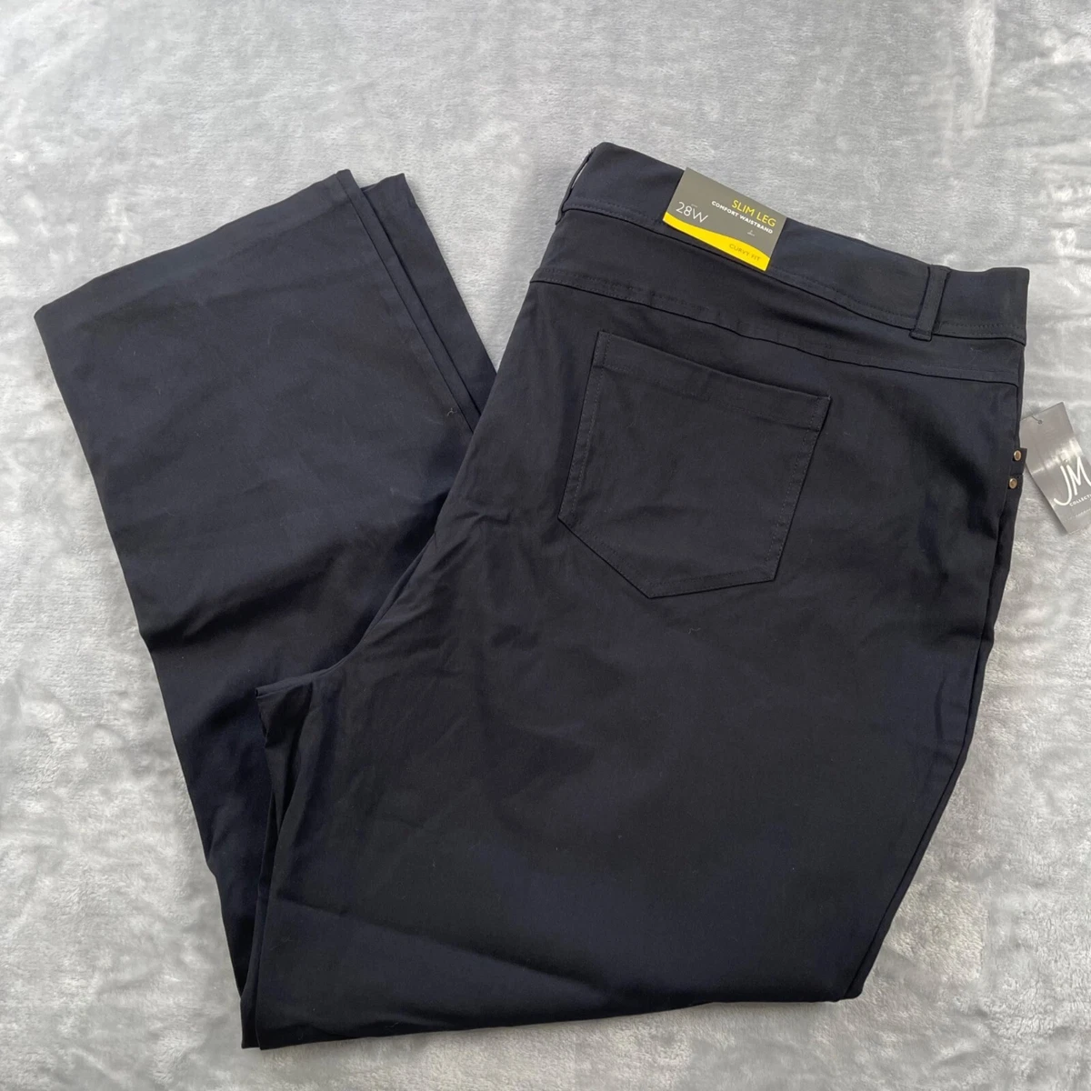 JM Collection Pants Womens 28W Black Slim Leg Curvy Fit Comfort