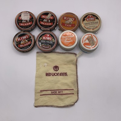 VTG KIWI Meltonian Shoe Polish LOT Used Polish & Red Lion Inn Some Full & Empty