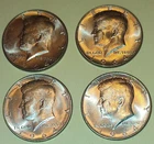 Lot of 4 (Four) 1964 90% Silver Kennedy Half Dollars 1964,  Nice Coins