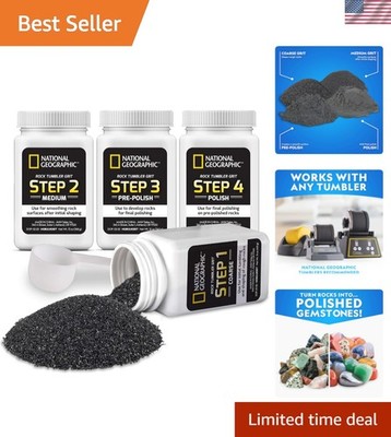 NATIONAL GEOGRAPHIC Rock Tumbler Grit and Polish Refill Kit - Tumbling Grit M...
