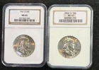 1961-D 1962-D  2 Coin Lot NGC MS65  Franklin Half Dollars