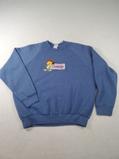 VTG 1997 Warner Bros Looney Tunes Tweety Embroidered Pullover Sweatshirt size M