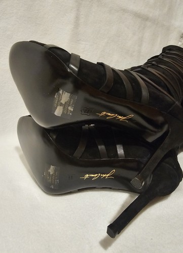 Vince VC John Camuto Women's Maddy High Heel Lace-Up Black Suede Boots Sz 8 NIB - Picture 5 of 9