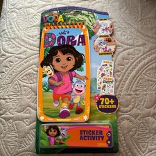 Nickelodeon DORA 70 Sticker, Color, Travel Tag A Long Activity Set