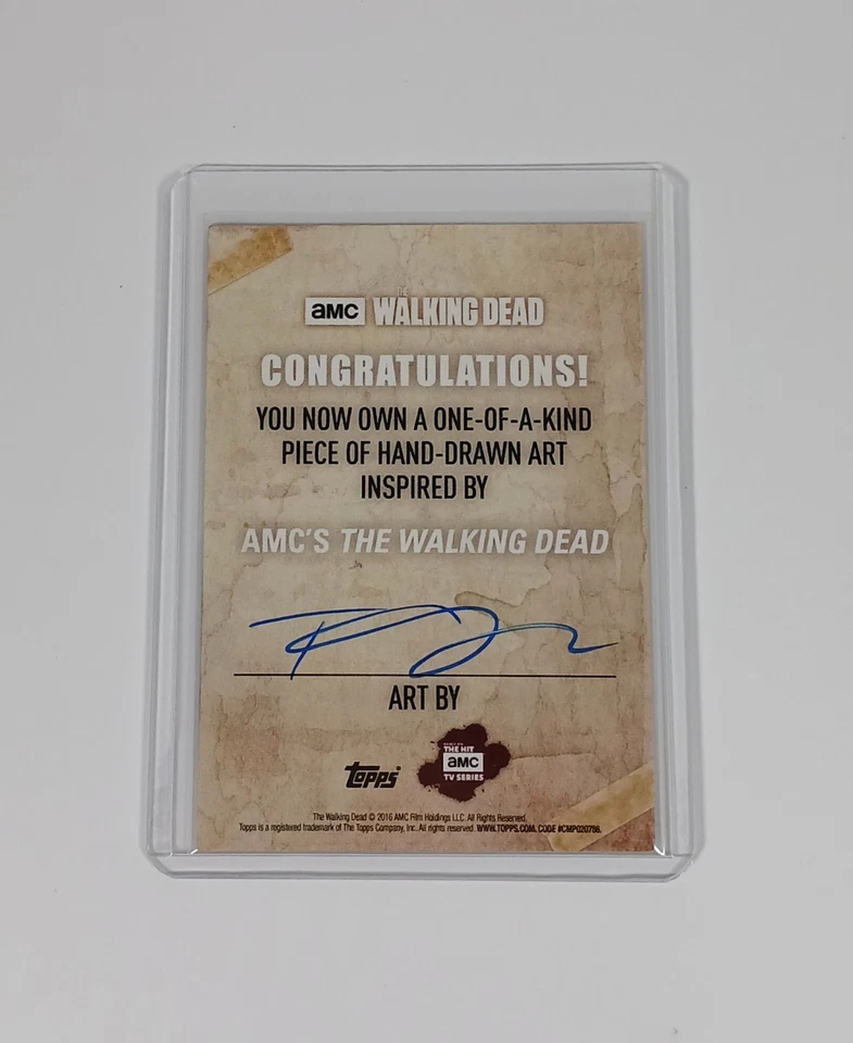 2016 Topps The Walking Dead Morgan 1/1 Sketch Card By Tim Shay - Image 2 of 2
