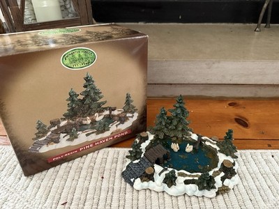 Lemax Enchanted Forest Pine Haven Pond Swans Christmas Village Decor