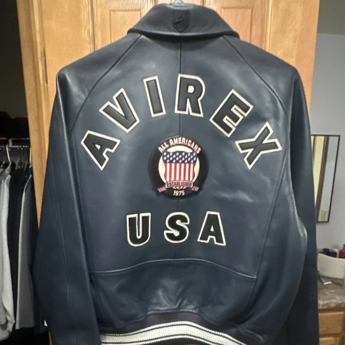 ス*ー様 AVIREX USA レザージャケット ボンバー AVIREX レザージャケット ボンバージャケット XL - メルカリ