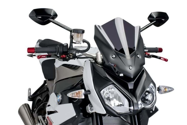 Puig Sport Scheibe Windabweiser Dark Smoke FüR BMW S1000 R 2014-2018, Bolt On-image