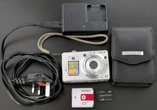 Sony Cyber-Shot DSC-W55 7MP camera, charger, battery, case, 2GB memory. Vintage