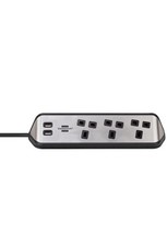 Brennenstuhl estilo Corner Extension Lead 240V 3-Gang 13A Black 2m