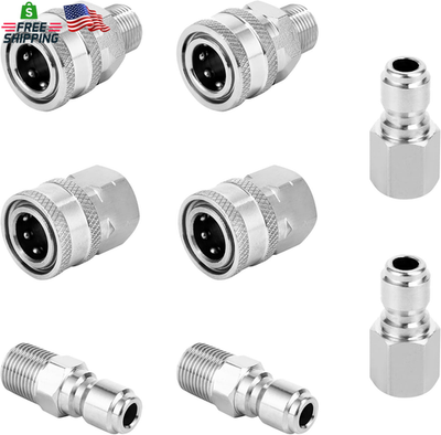 #ad 3 8 Inch Quick Connect Fittings Pressure Washer Quick Connect Kit Stainless St $35.91