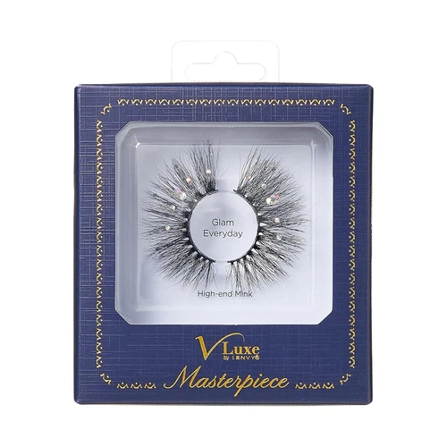 Vluxe by Ienvy Lashes with Rhinestones Masterpiece Mink Lashes, Diamond False Ey - product listing photo