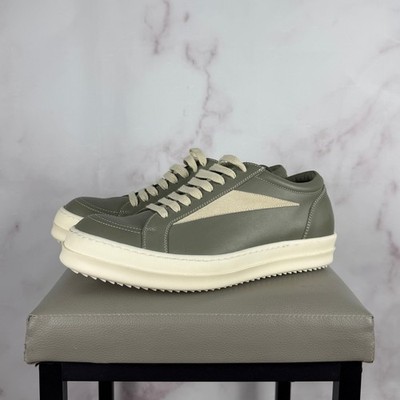 Rick Owens Leather Vintage Sneaks Celadon Milk 41 8 Designer Low Sneaker