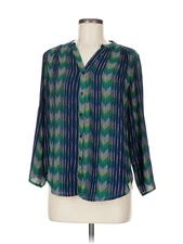 Collective Concepts Women Blue 3/4 Sleeve Blouse M