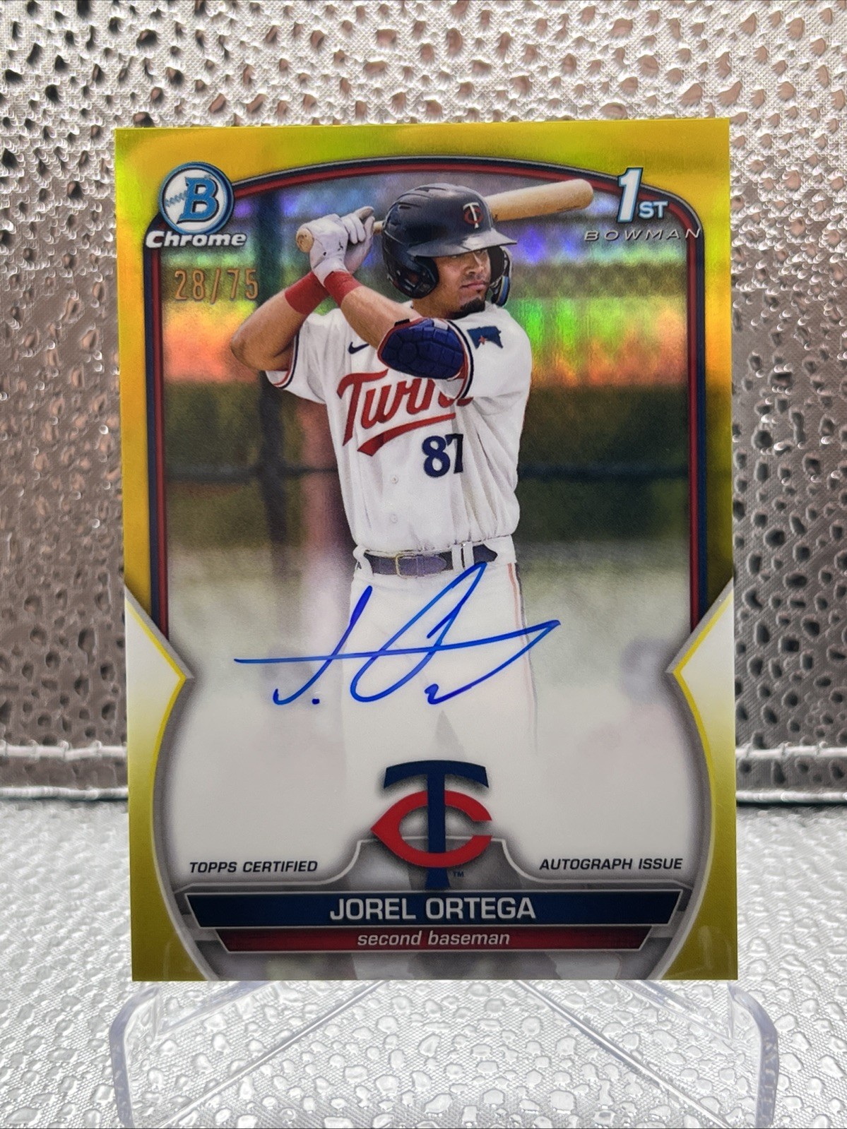 Jorel Ortega 2023 Bowman Chrome 1st Auto Yellow Refractor /75 #CPA-JORT Twins