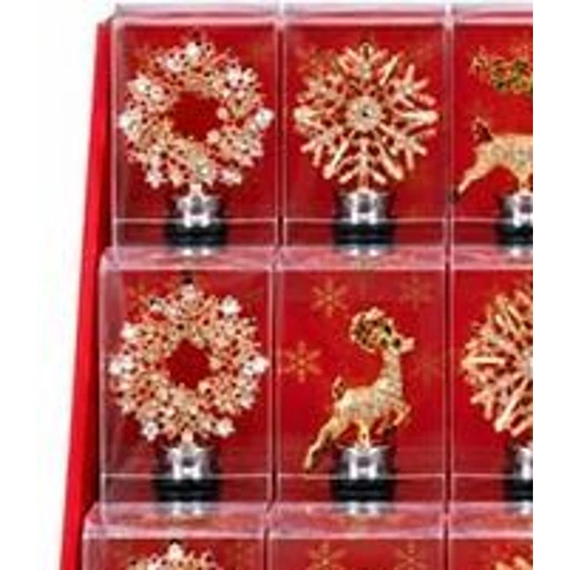 Tappo Bottiglia Vino Natale Gioiello BRANDANI Christmas Vetro Decori Assortiti, fotografia 4 di 9