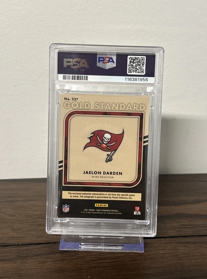 Jaelon Darden 2021 Gold Standard Rookie Patch Auto #237 1/22 PSA 8 Buccaneers - Image 2 of 3
