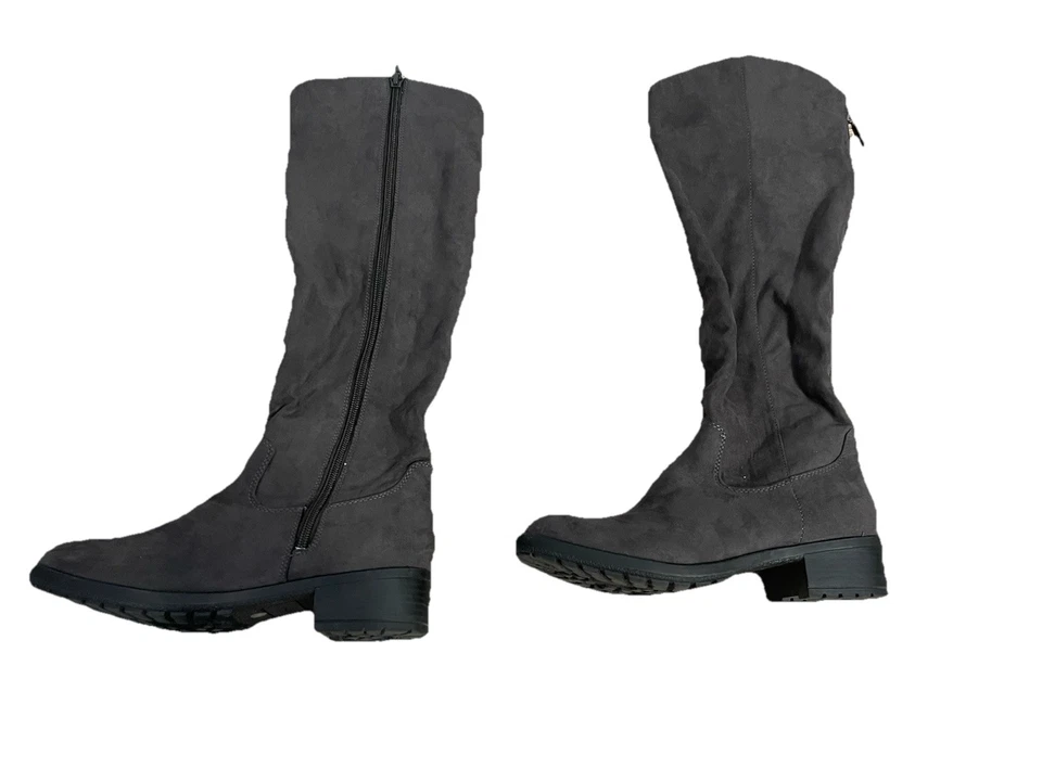 Botas de montar Style & Co. para mujer 7,5 M grises Gracie con cremallera hasta la rodilla nuevas en caja IV7 Foto 2 de 4