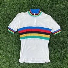 Vintage Bellwether World Champion Rainbow Stripes Cycling Jersey Shirt