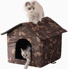 Outdoor Cat House Cat House for Outdoor and Indoor Use - Waterproof Shelter for