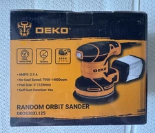 Deko Random Orbit Sander DKOS30XL125 - Brand New and Sealed 