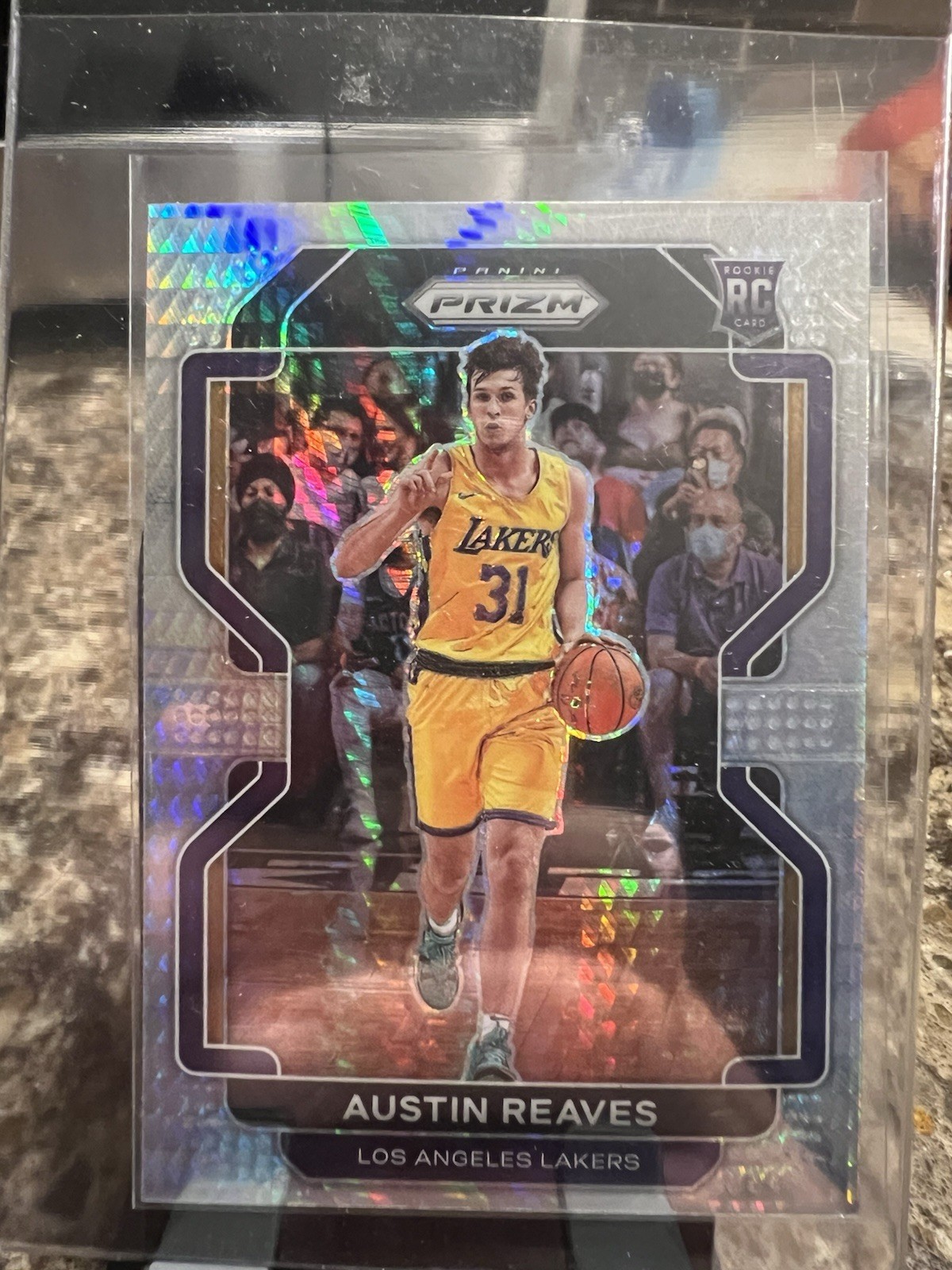 2021-22 Panini Prizm Austin Reaves Rookie Hyper Prizm #165 Los Angeles Lakers