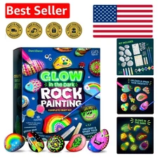 Glow in The Dark Rock Painting Kit for Kids - Christmas Creative Craft Gift