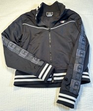Women Champion 100 authentic L/S collared Full Zip up jacket size Small Black W