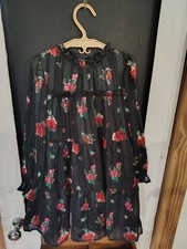 Girls cat  jack black floral ruffle dress size 5 t