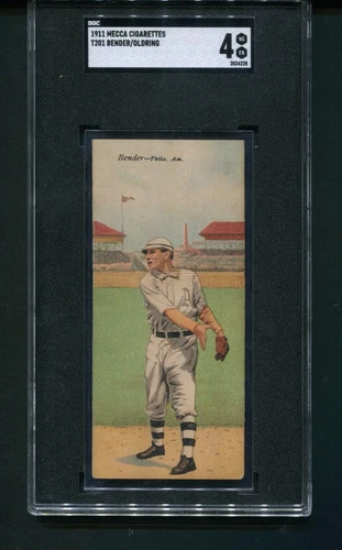 1911 T201 Mecca Double Folders Chief Bender Oldring Philadelphia Athletics SGC 4