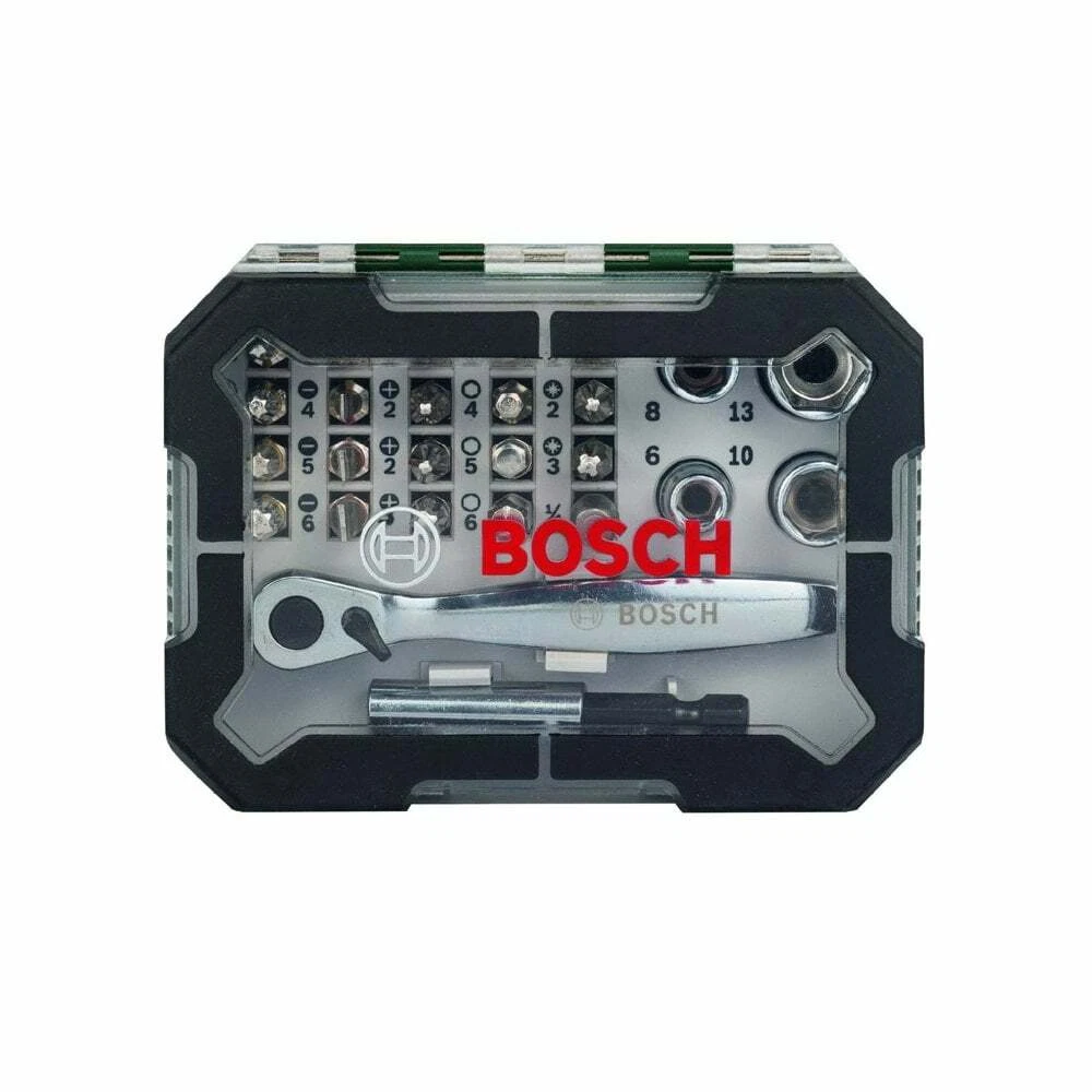 Bosch 26pce screwdriver bit and ratchet set sales